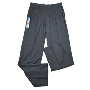 Haggar Cool 18 Pro Dress Pants 34x34 Gray‎ Heather Pleated Classic Fit NEW